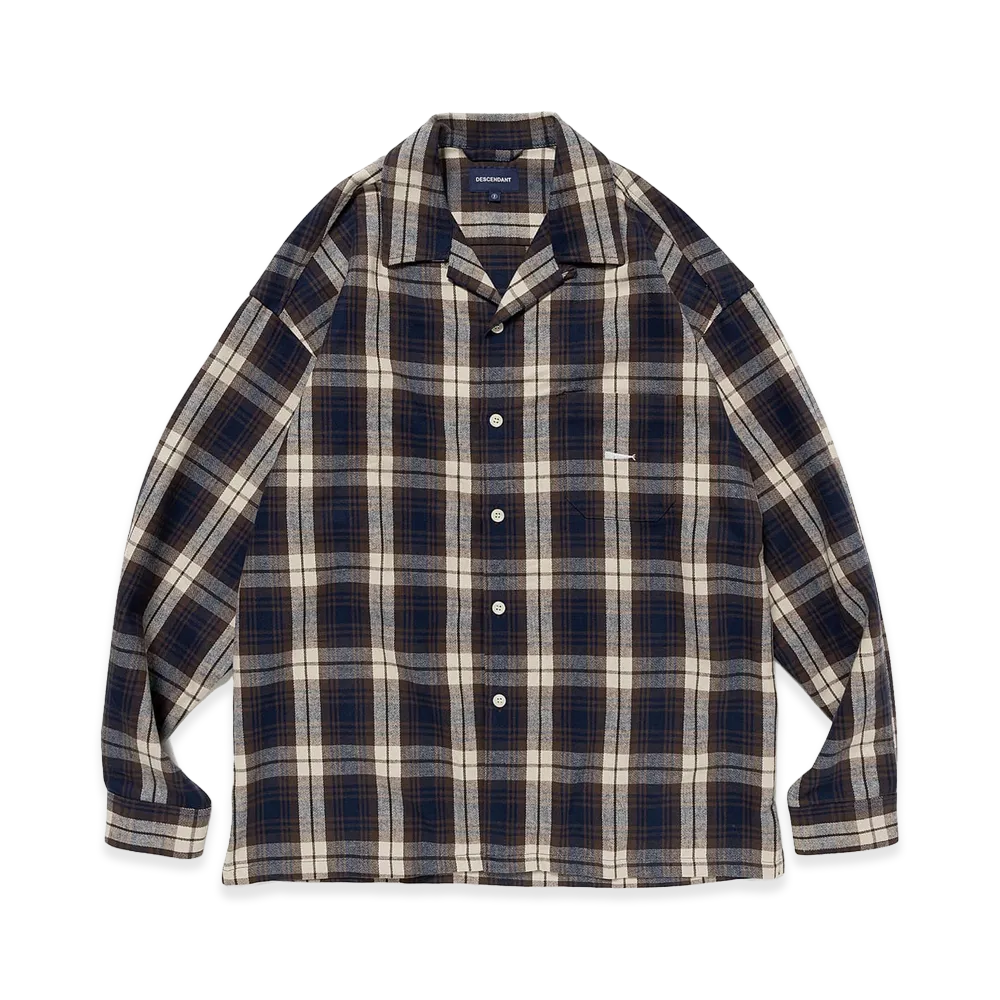 DESCENDANT Milpitas Plaid LS Shirt "Brown"