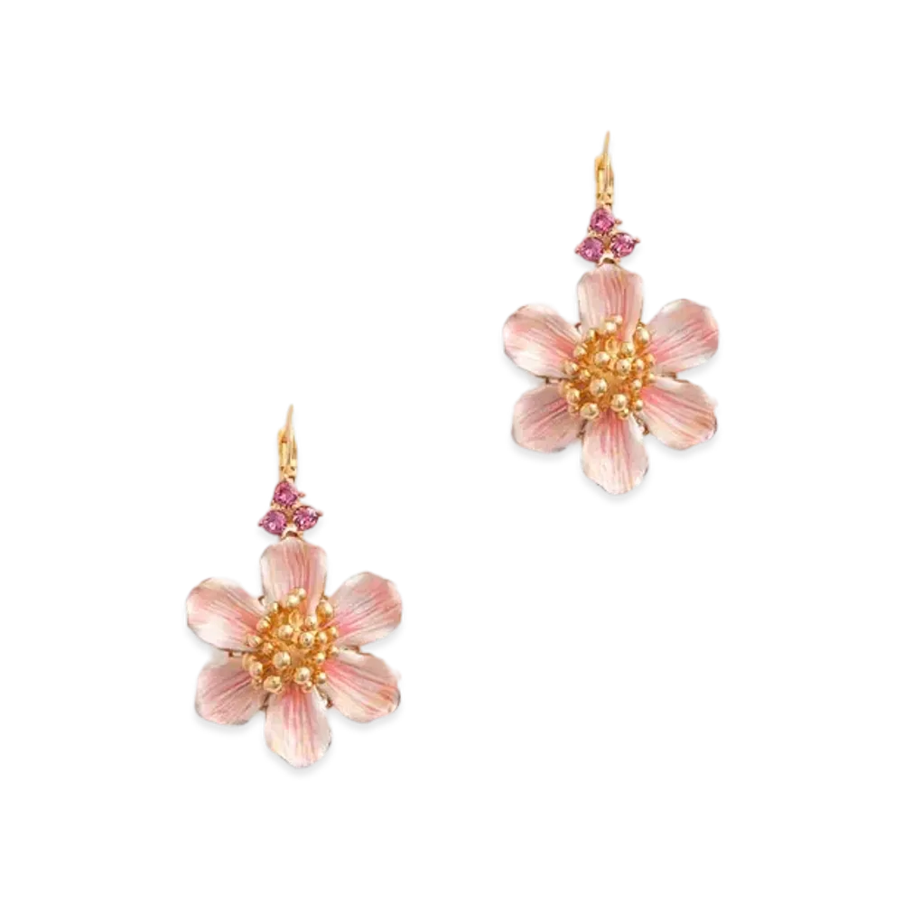 Dolce&Gabbana Leverback Earrings With Hand-Painted Flower "Gold"