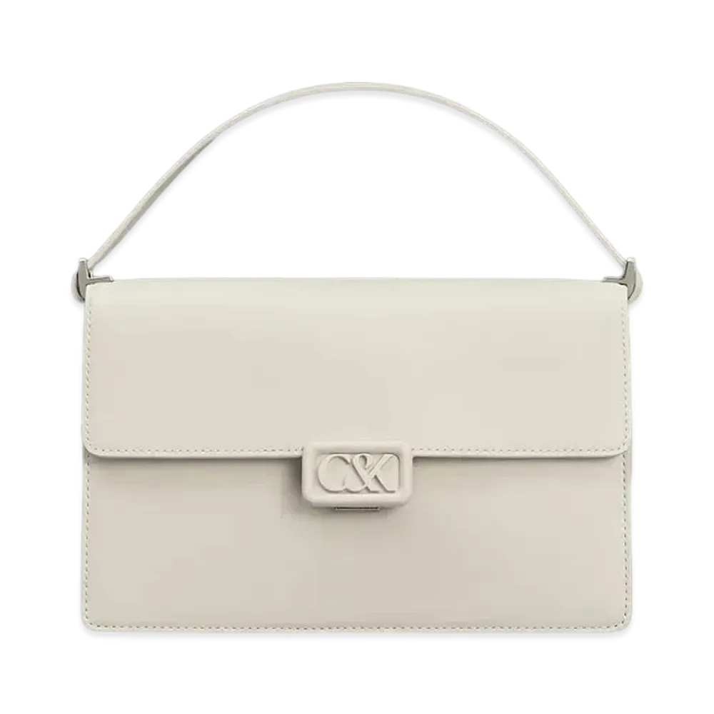 CHARLES & KEITH L'INITIAL Leather Shoulder Bag "White"