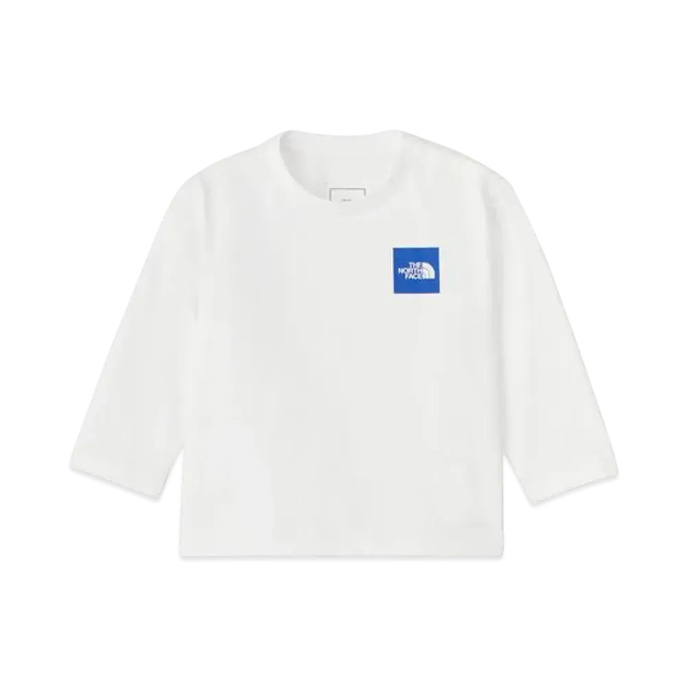The North Face Baby Long Sleeve Small Square Logo Tee "White 4"