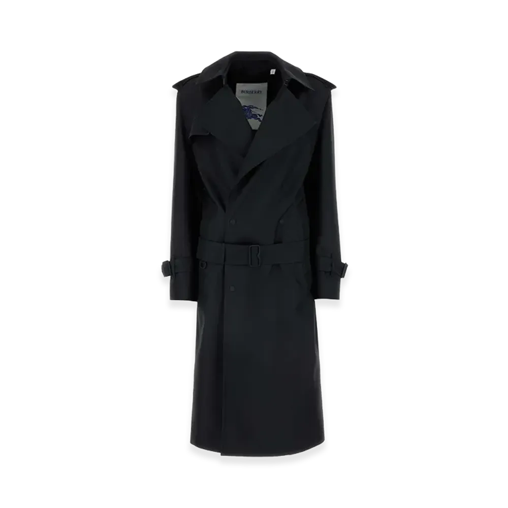 Burberry Women's Silk Blend Trench Coat "Black"