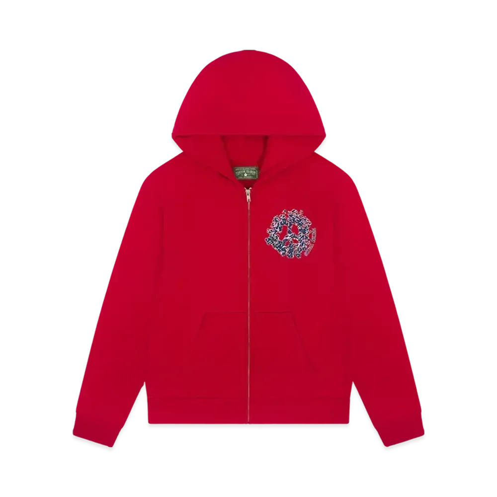 DENIM TEARS Denim University Zip Hoodie "Red"