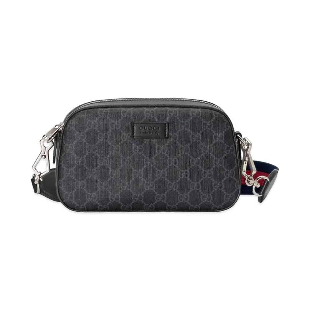 GUCCI GG Supreme Canvas Shoulder Bag "Black/Grey"