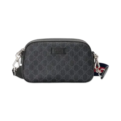 GUCCI GG Supreme Canvas Shoulder Bag "Black/Grey"