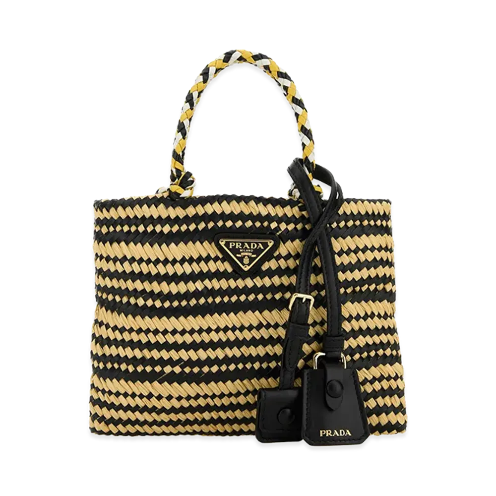 PRADA Women's Two-Tone Raffia Handbag "Multicoloured"
