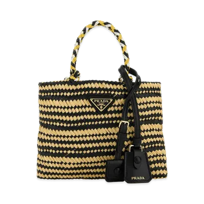 PRADA Women's Two-Tone Raffia Handbag "Multicoloured"