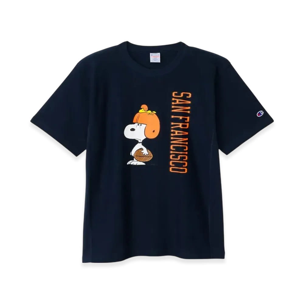 Champion x PEANUTS Reverse Weave Short Sleeve T-Shirt 25SS "Navy"