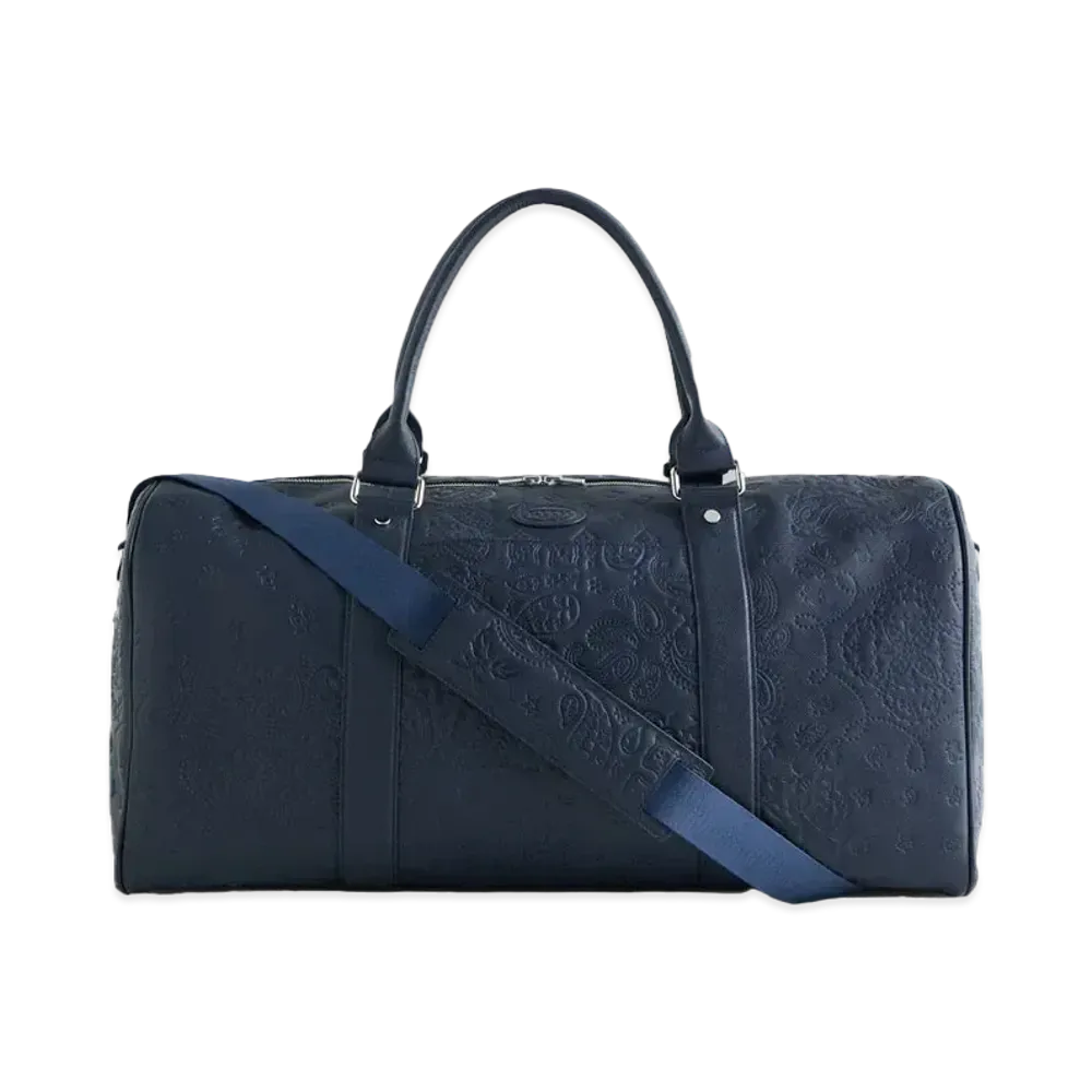 Kith Duffle Bag with Paisley Deboss in Saffiano Leather "Nocturnal"