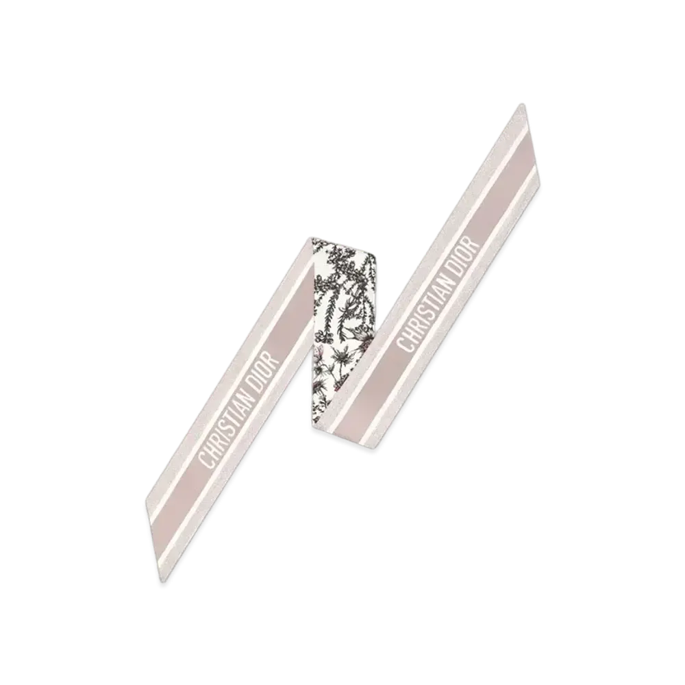 Dior Chardons Mitzah Scarf Silk Twill "Ivor/Powder Pink"