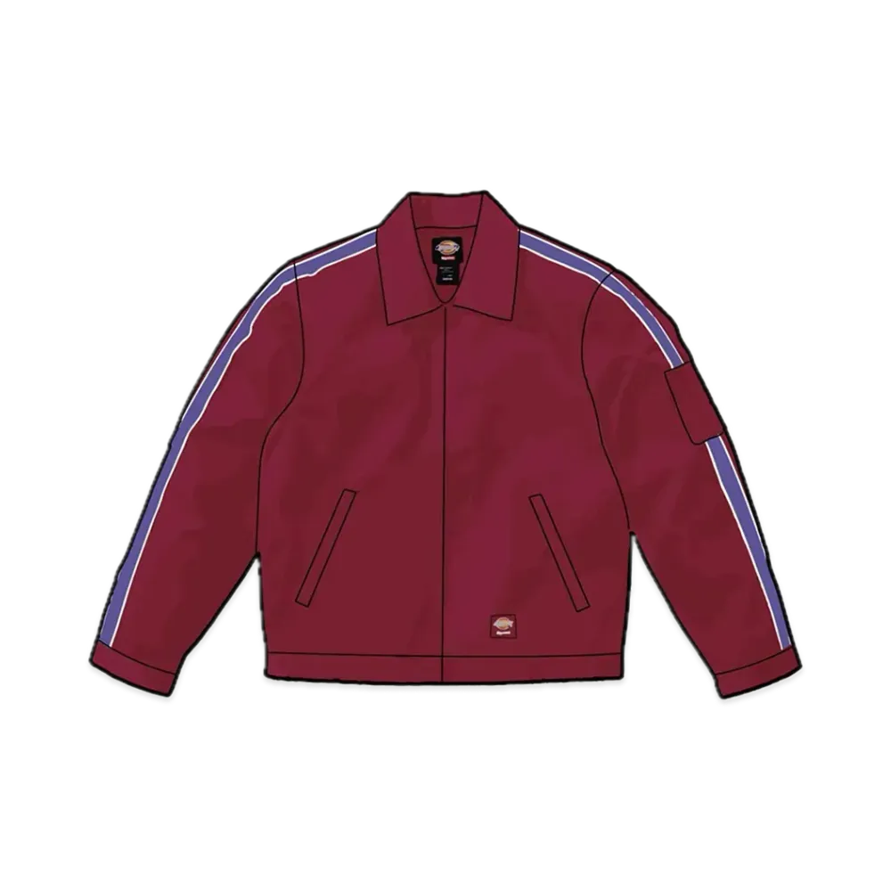 Supreme x Dickies Stripe Eisenhower Jacket "Maroon"