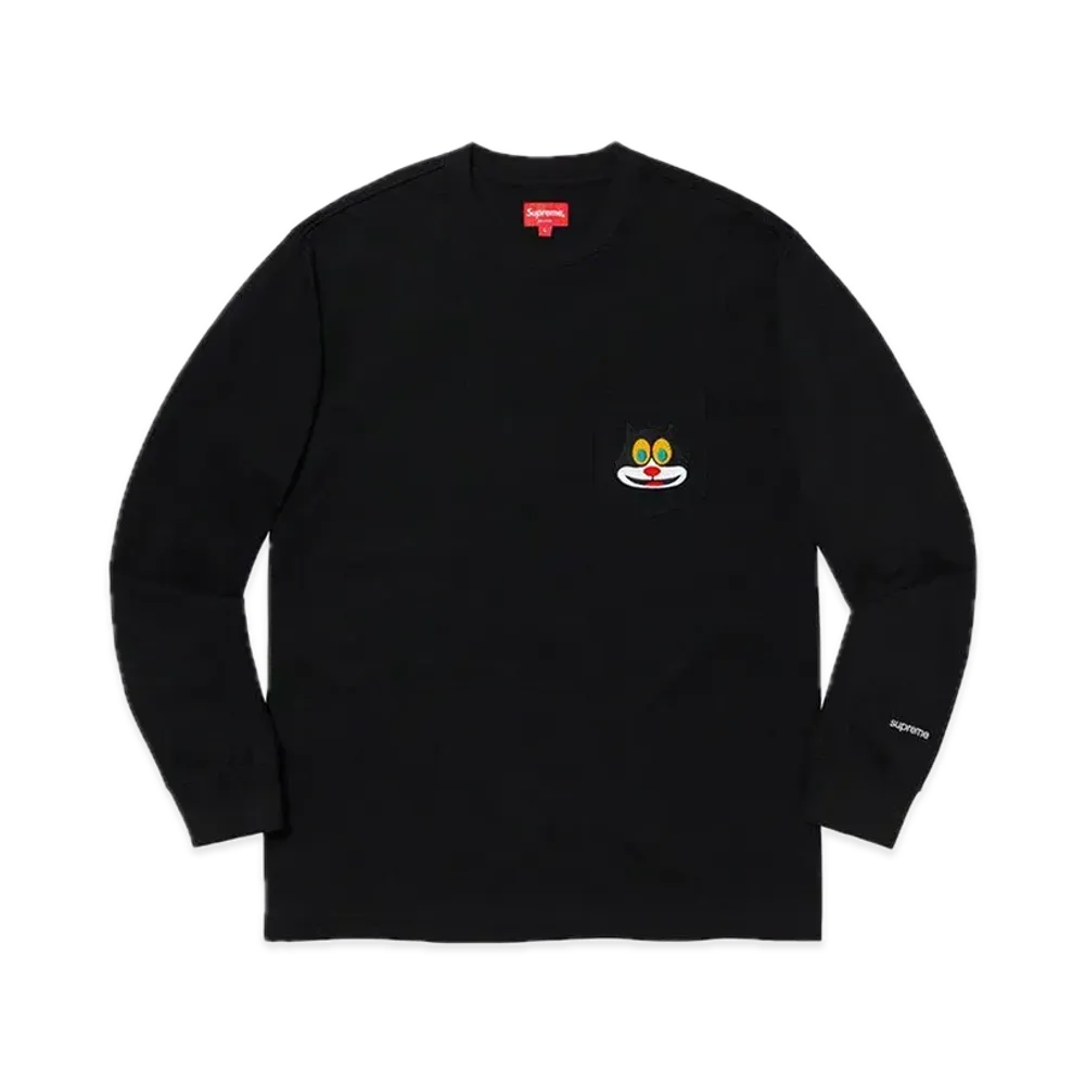 Supreme Cat L/S Pocket Tee "Black"