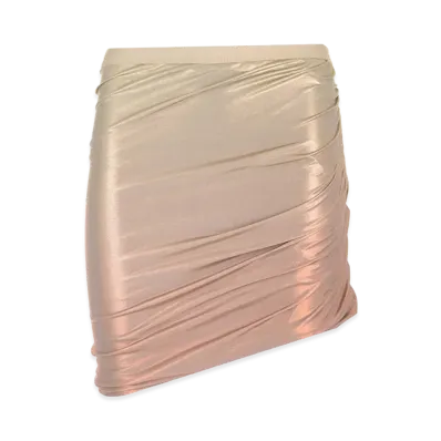 Rick Owens Women's Metallic Stretch Viscose Miniskirt "White"