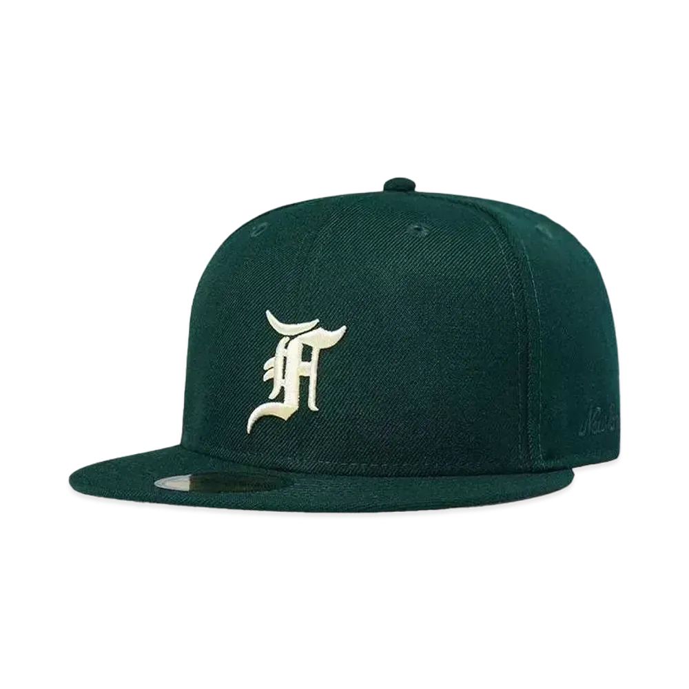 NEW ERA FEAR OF GOD ESSENTIALS 59FIFTY F LOGO Under Visor "Dark Green"