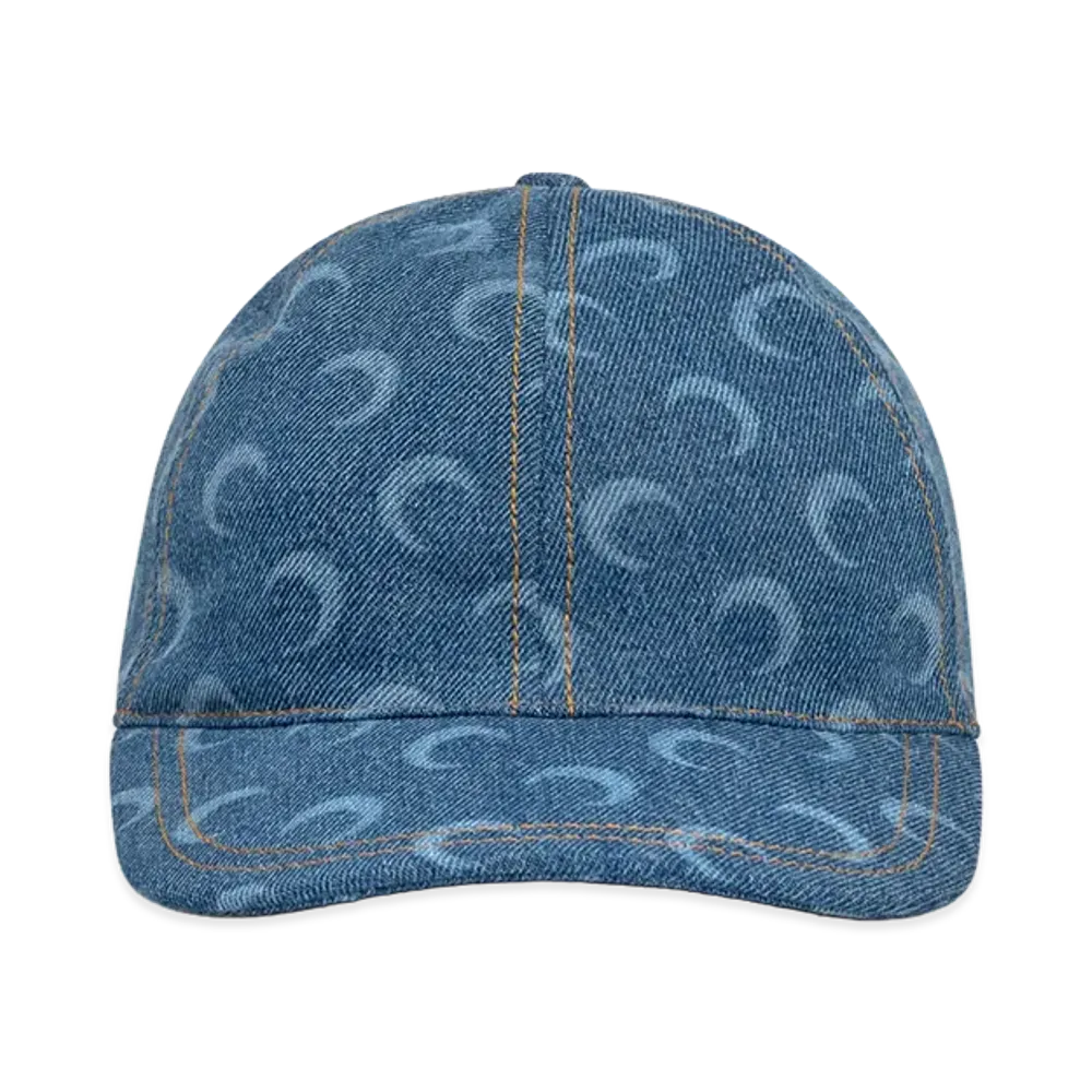 Marine Serre Women's Denim Moon Baseball Cap "Light Blue"