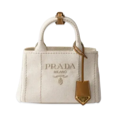 PRADA Linen Blend Mini Handbag "Natural"