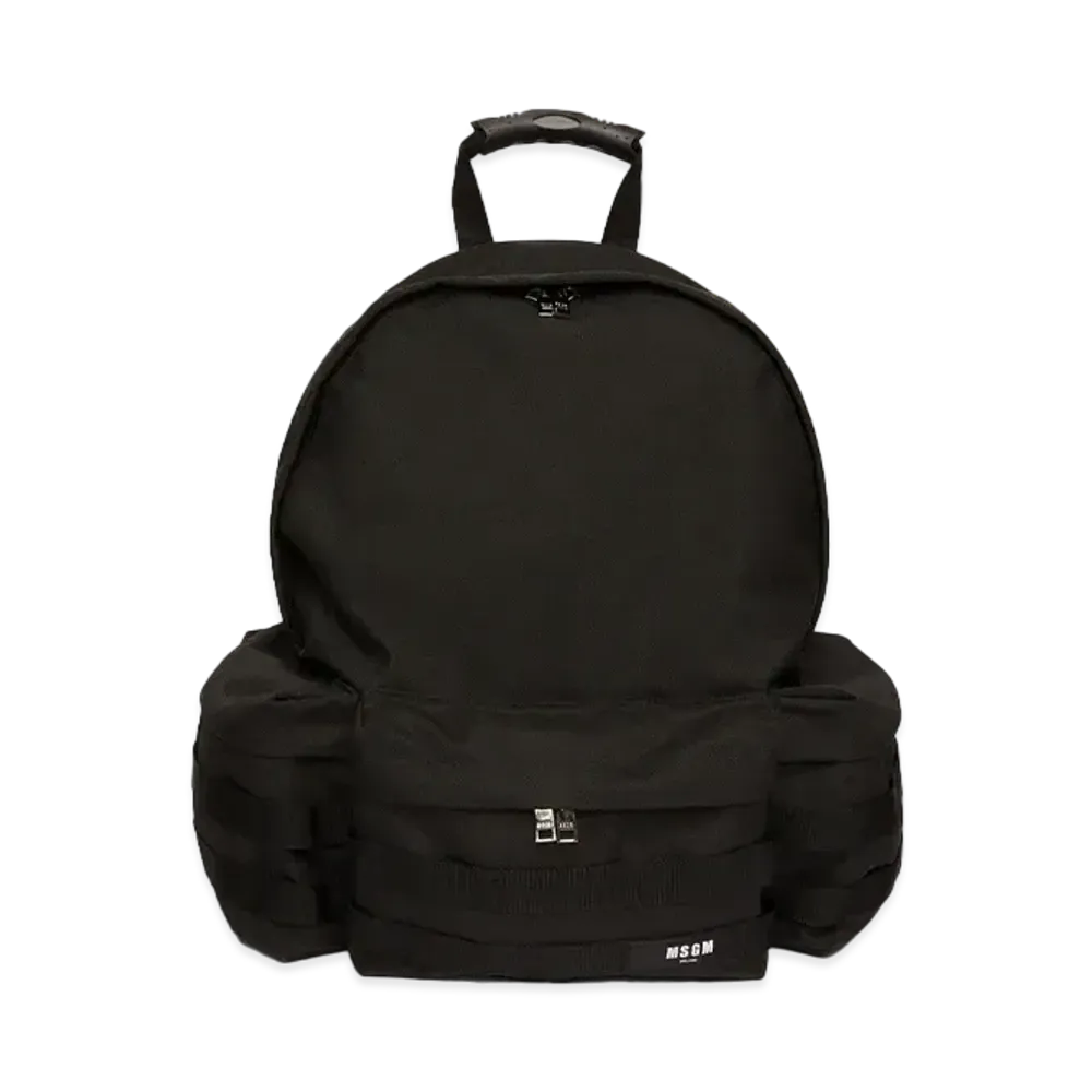 MSGM Nylon Multi-Pocket Backpack "Black"