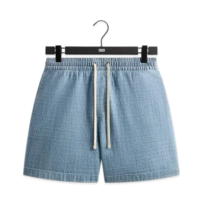 Kith Textured Indigo Weave Cayden Short "Light Indigo"