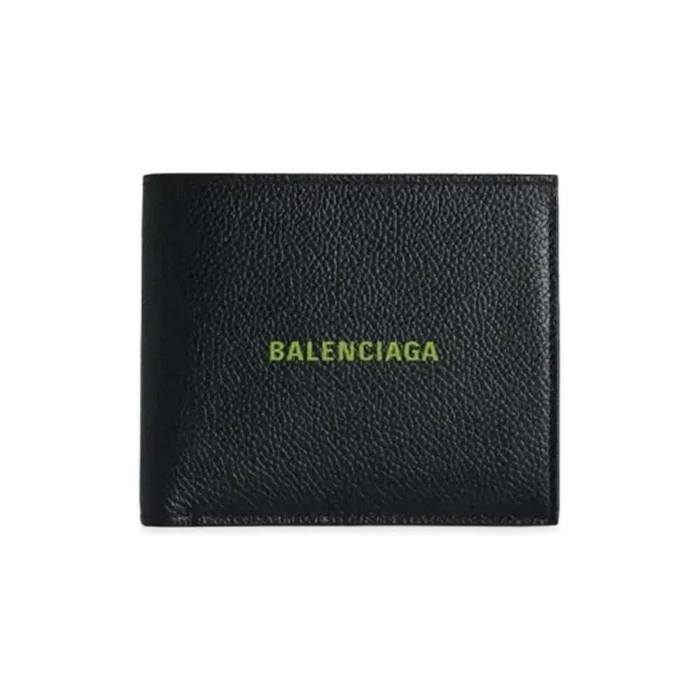 BALENCIAGA Cash Square Folded Coin Wallet Japan Exclusive "Black/Apple Green"