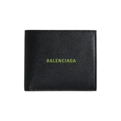 BALENCIAGA Cash Square Folded Coin Wallet Japan Exclusive "Black/Apple Green"