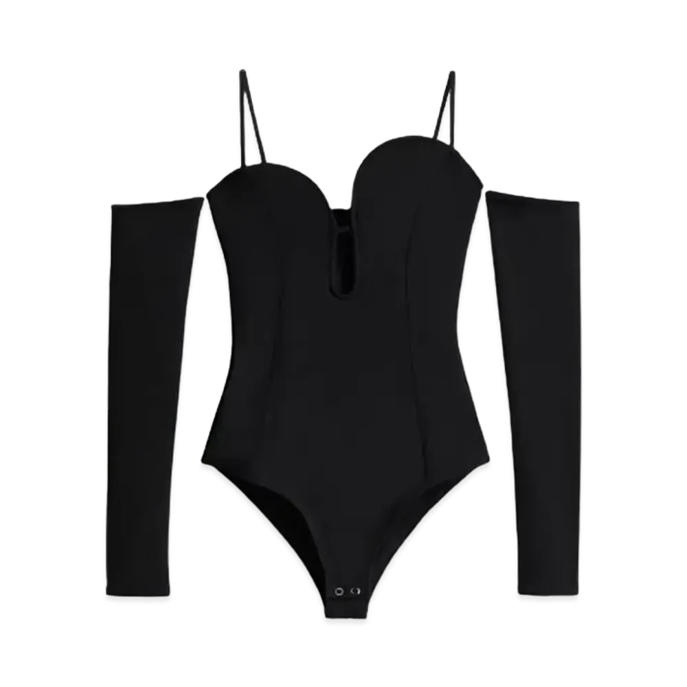rokh x H&M Cutout Off Shoulder Bodysuit "Black"