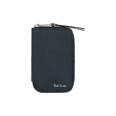 Paul Smith Bright Stripe Puller Smart Key / Card Case "Navy"