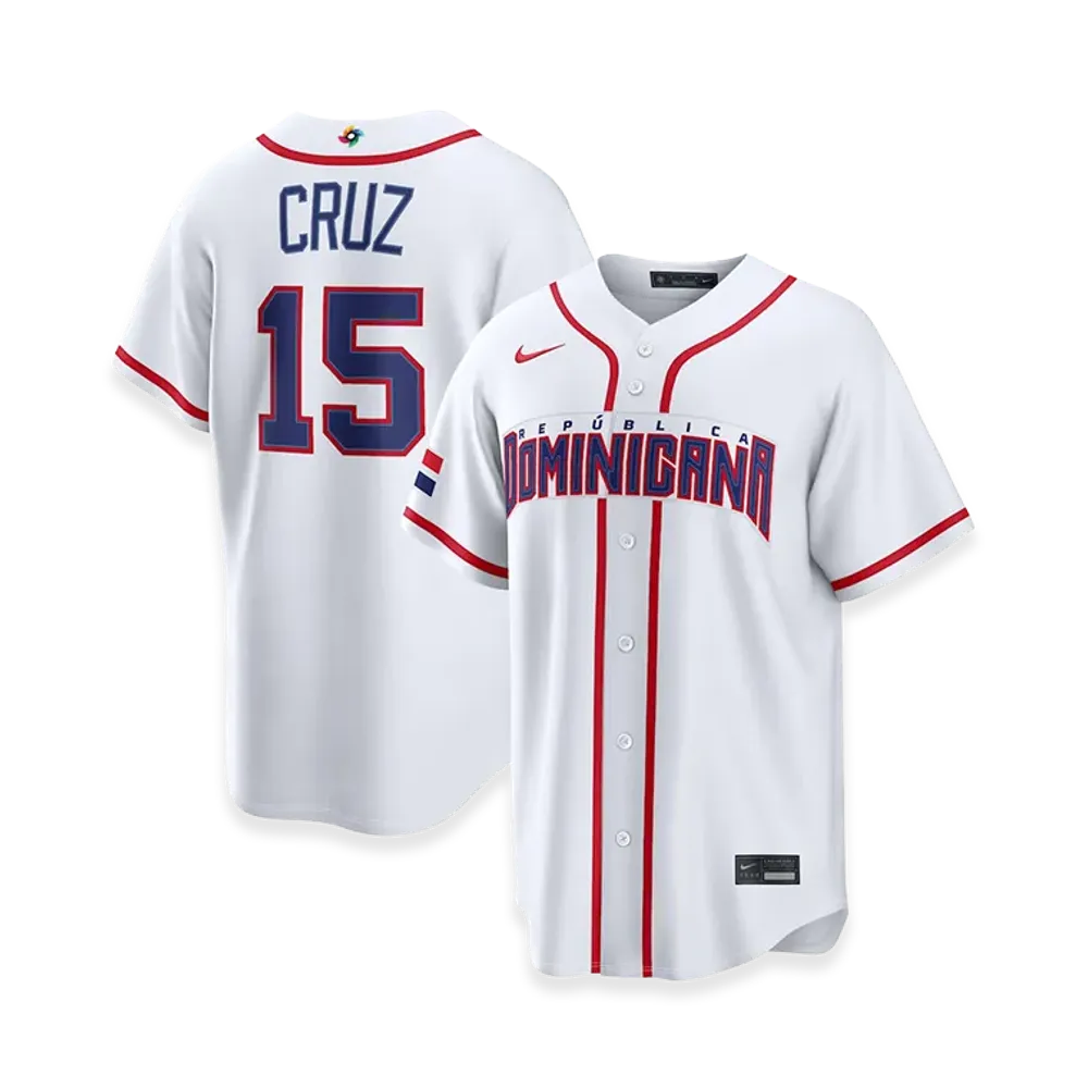 Nike 2026WBC World Baseball Classic Oneil Cruz Dominican Republic Baseball Home Stadium Jersey "White"