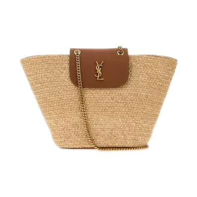 Saint Laurent Women's Raffia Manon Shopping Bag "Beige"