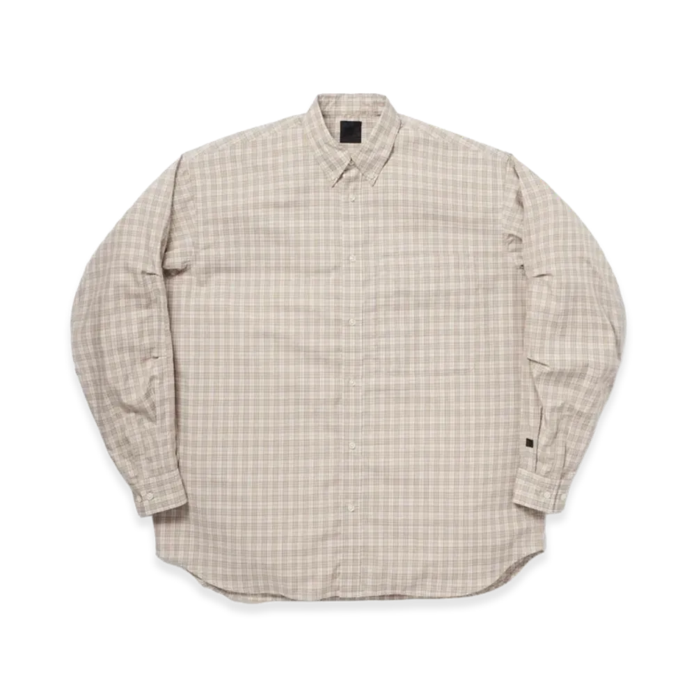 DAIWA PIER39 Women's Tech Button Down Shirt L/S Gren Plaid "Ecru"