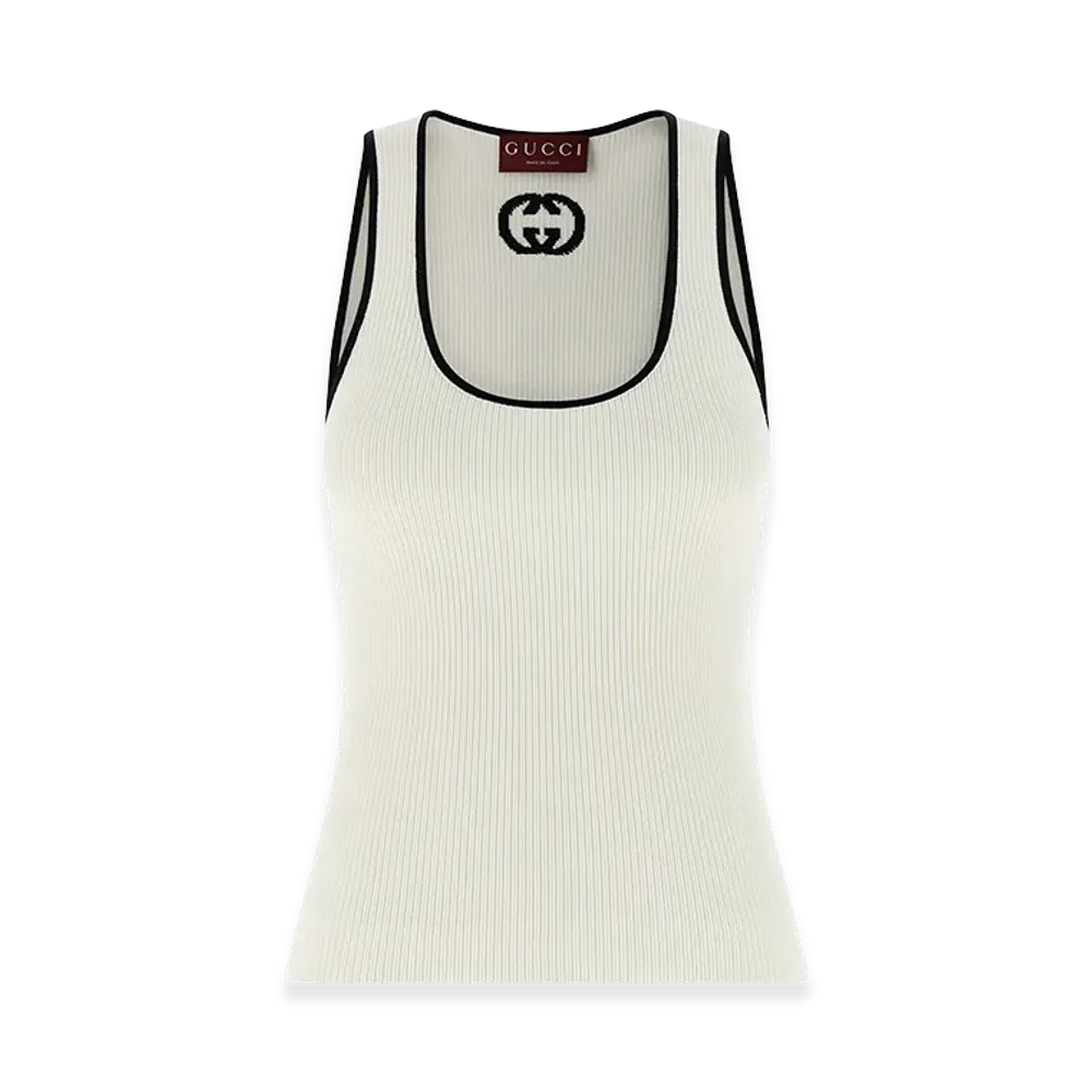 GUCCI Women's 'Incrocio GG' Tank Top "White"