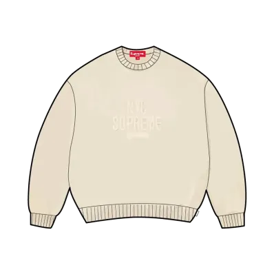 Supreme Overdyed Raised Sweater "Stone"