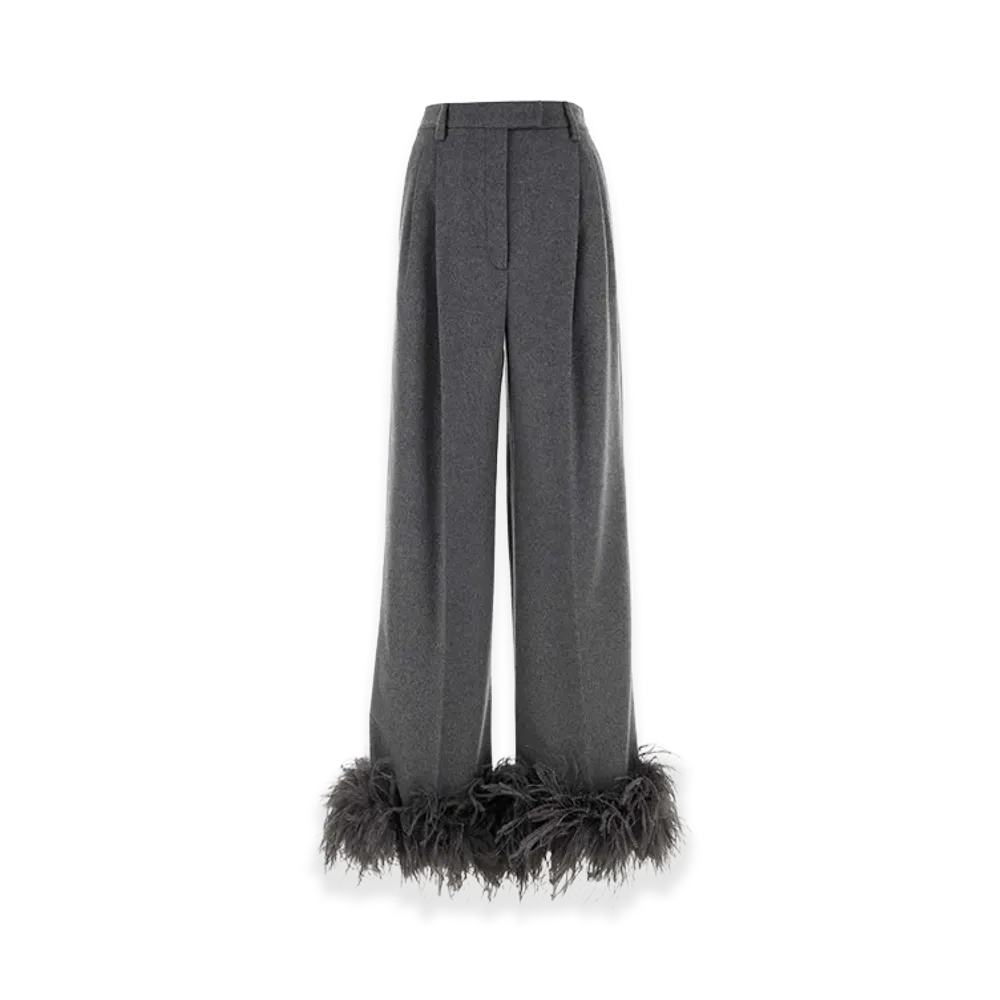 PRADA Women's Cashmere Wide-Leg Pant "Grey"