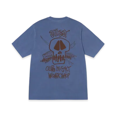 Stussy x Our Legacy Work Shop Surf Skull Pigment Dyed Tee "Indigo"