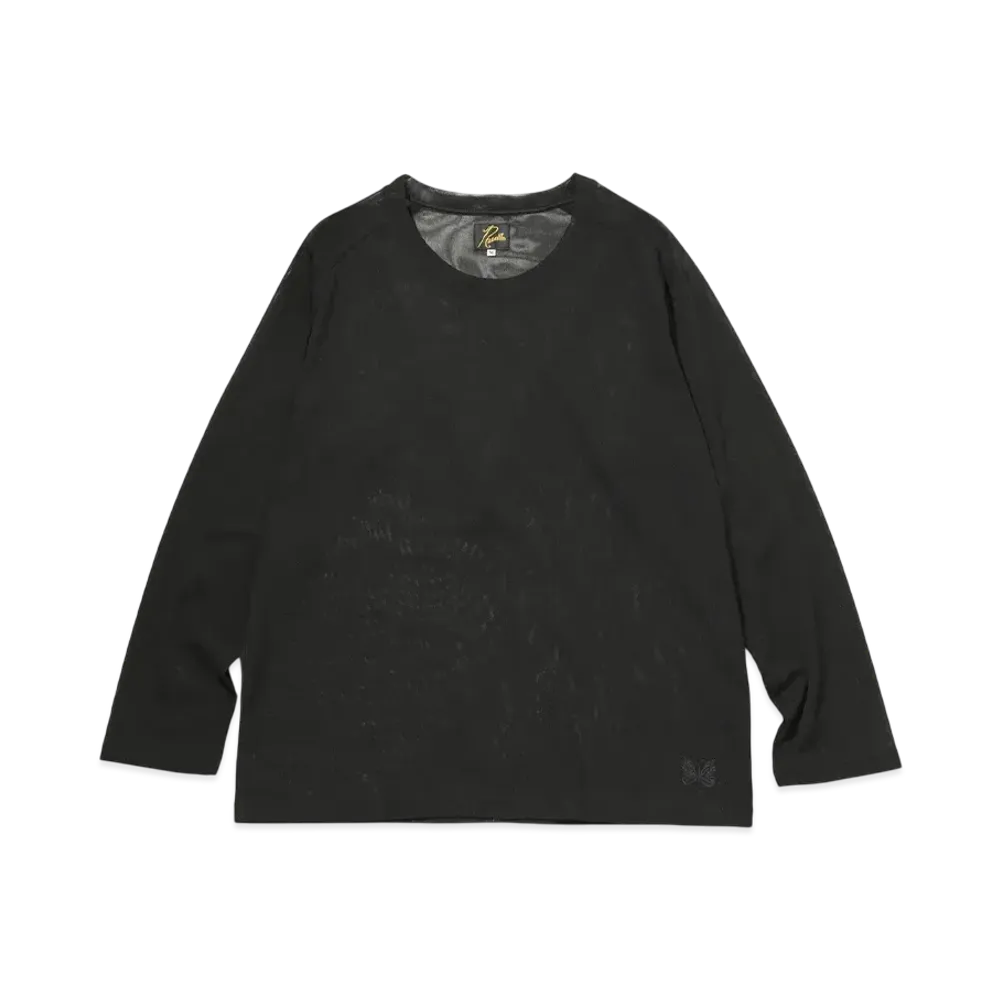 NEEDLES L/S U Neck Tee - Poly Mesh "Black"