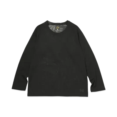 NEEDLES L/S U Neck Tee - Poly Mesh "Black"