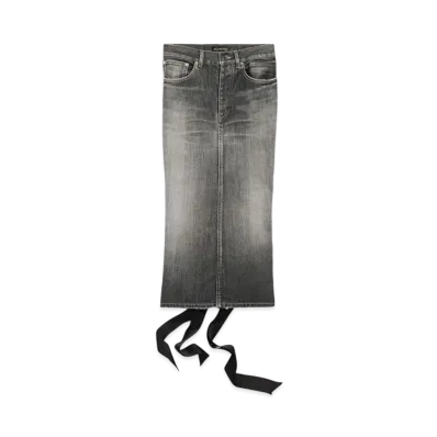 BALENCIAGA Women's Lace-Up Skirt "Smoke Gray"