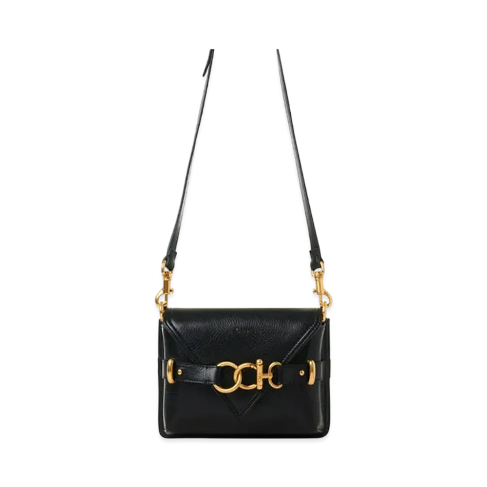 Chloe Mini Crossbody Cape Bag In Grained Leather "Black"