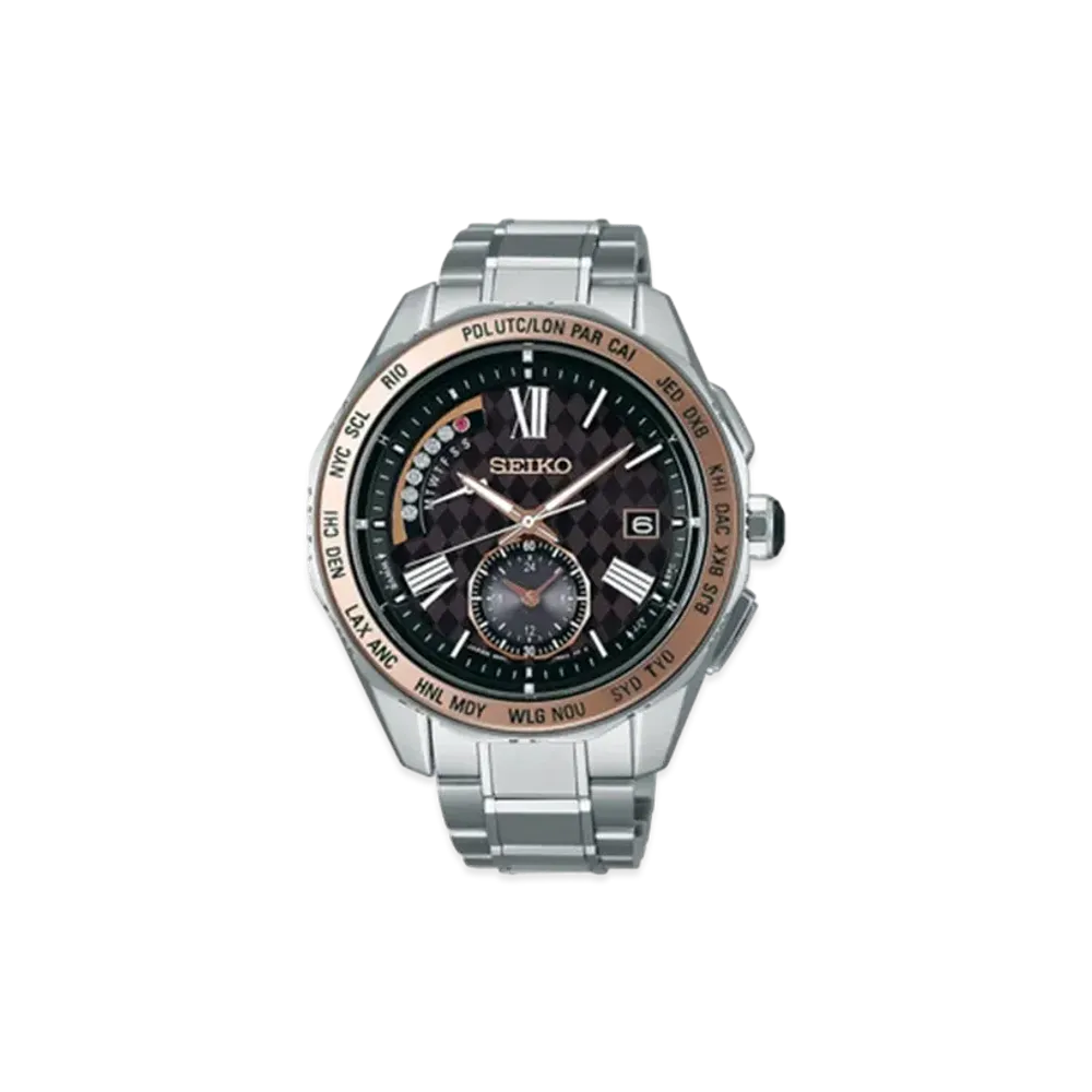 SEIKO Brights Solar Radio World Time Executive Line 45th Anniversary Limited Model "Black" SAGA188