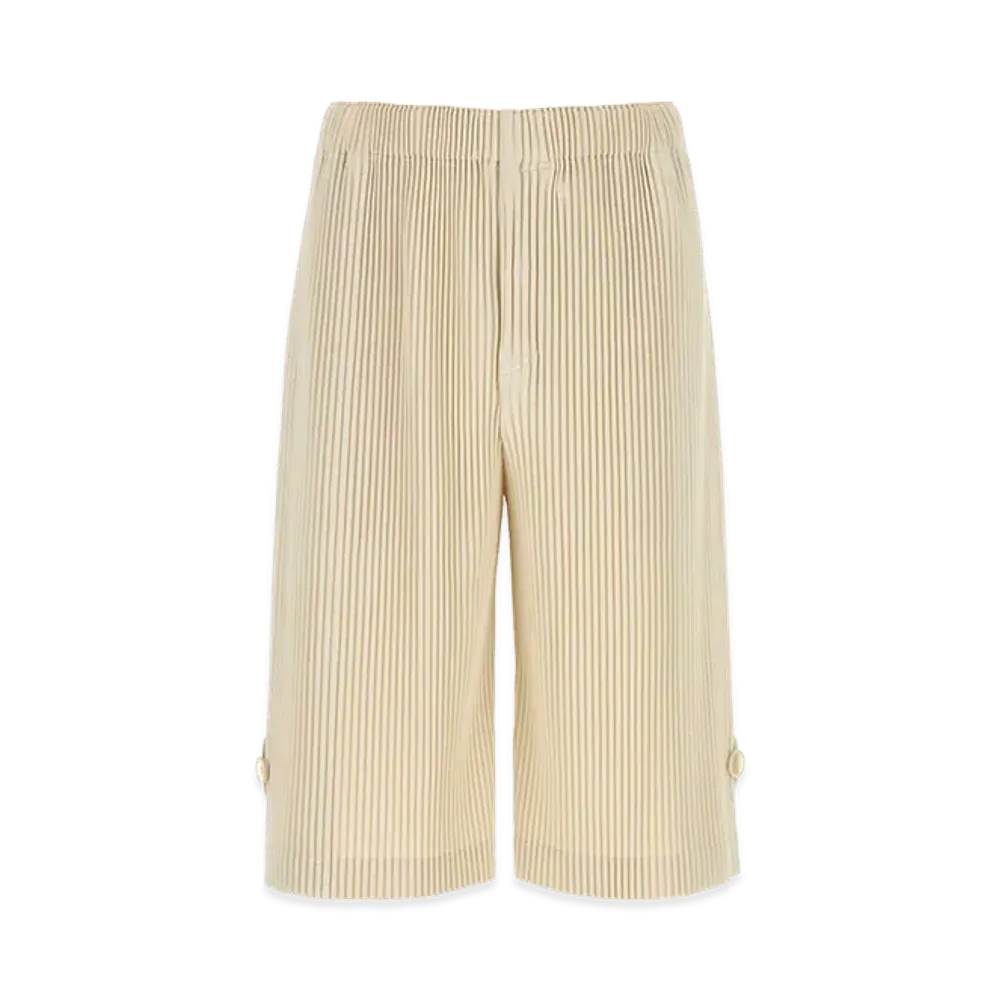 HOMME PLISSE ISSEY MIYAKE Wear Or Wrap Bermuda Shorts "Beige"