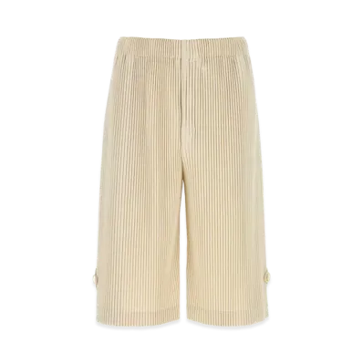 HOMME PLISSE ISSEY MIYAKE Wear Or Wrap Bermuda Shorts "Beige"
