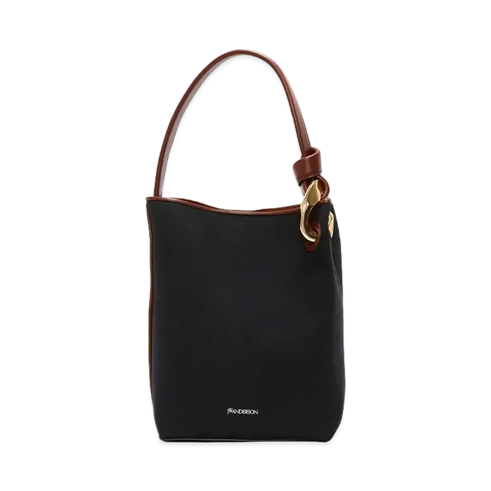 JW ANDERSON Jwa Corner Bucket - Canvas Top Handle Bag "Dark Navy"
