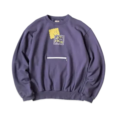 KAPITAL 30 Fleece Cookie Pocket Crew Sweat "Purple"