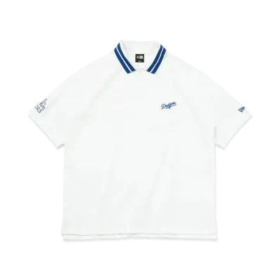 NEW ERA MLB Apparel Short Sleeve Oversized Polo Shirt Los Angeles Dodgers "Off White"