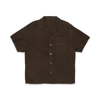 T.T Taiga Takahashi LOT.113 Open Collar Shirt "Mud Dyed Brown"
