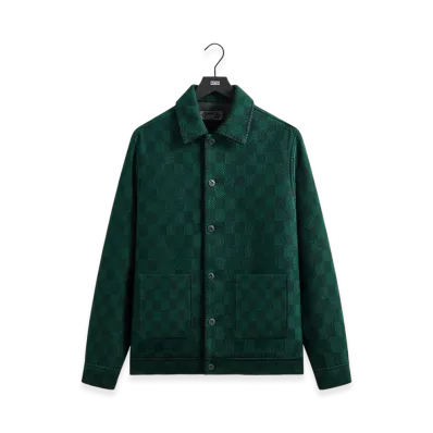 Kith Check Boucle Boxy Collared Overshirt "Ivy Green"