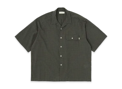 SEDAN ALL-PURPOSE Dobby Plaid Open Collar S/S Shirt "Olive/Brown"