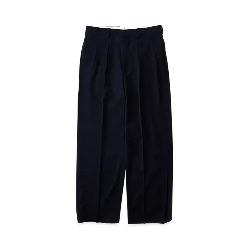 NICENESS Collier Fine Wool Wide Flying V Trousers "Midnight"