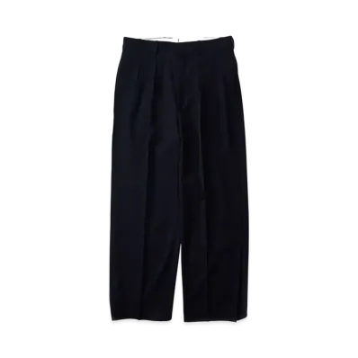 NICENESS Collier Fine Wool Wide Flying V Trousers "Midnight"