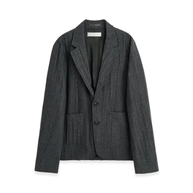 OUR LEGACY Temp Blazer "Stone Grey Plisse Wool"
