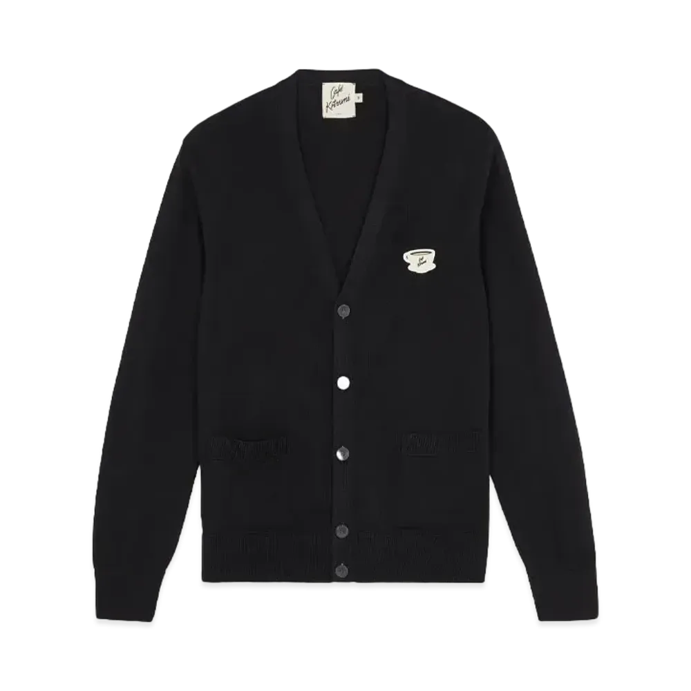 Maison Kitsune Cafe Fox Cup Patch Cardigan "Black"