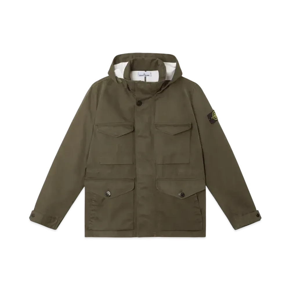 Stone Island 4100064 Raso Gommato 3L Organic Cotton "Military Green"